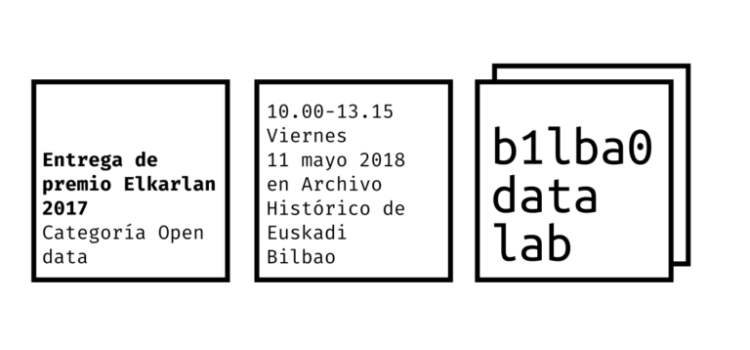 11 de Mayo (viernes) – Bilbao Data Lab recoge el premio Elkarlan 2017 – ¡Acércate a conocer a las personas y a los proyectos premiados! 11 de Mayo (viernes) – Bilbao Data Lab recoge el premio Elkarlan 2017 – ¡Acércate a conocer a las personas y a los proyectos premiados!