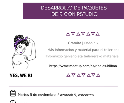 TAILERRA: Desarrollo de paquetes de R con RStudio R-Ladies Bilbao taller2 Wikitoki